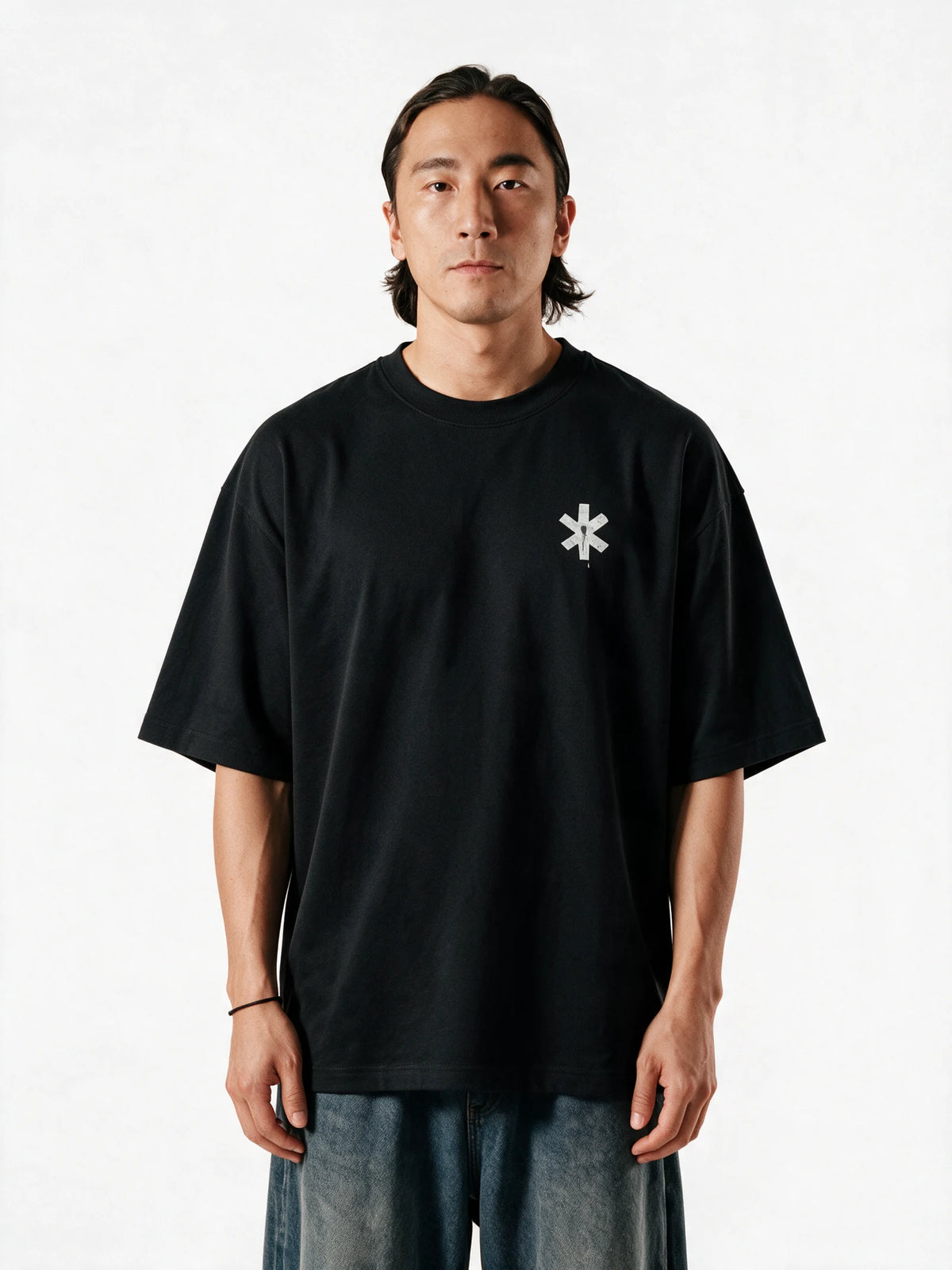PRDGY Shakti Shiva Duality Oversized T-shirt — front view of T-shirt