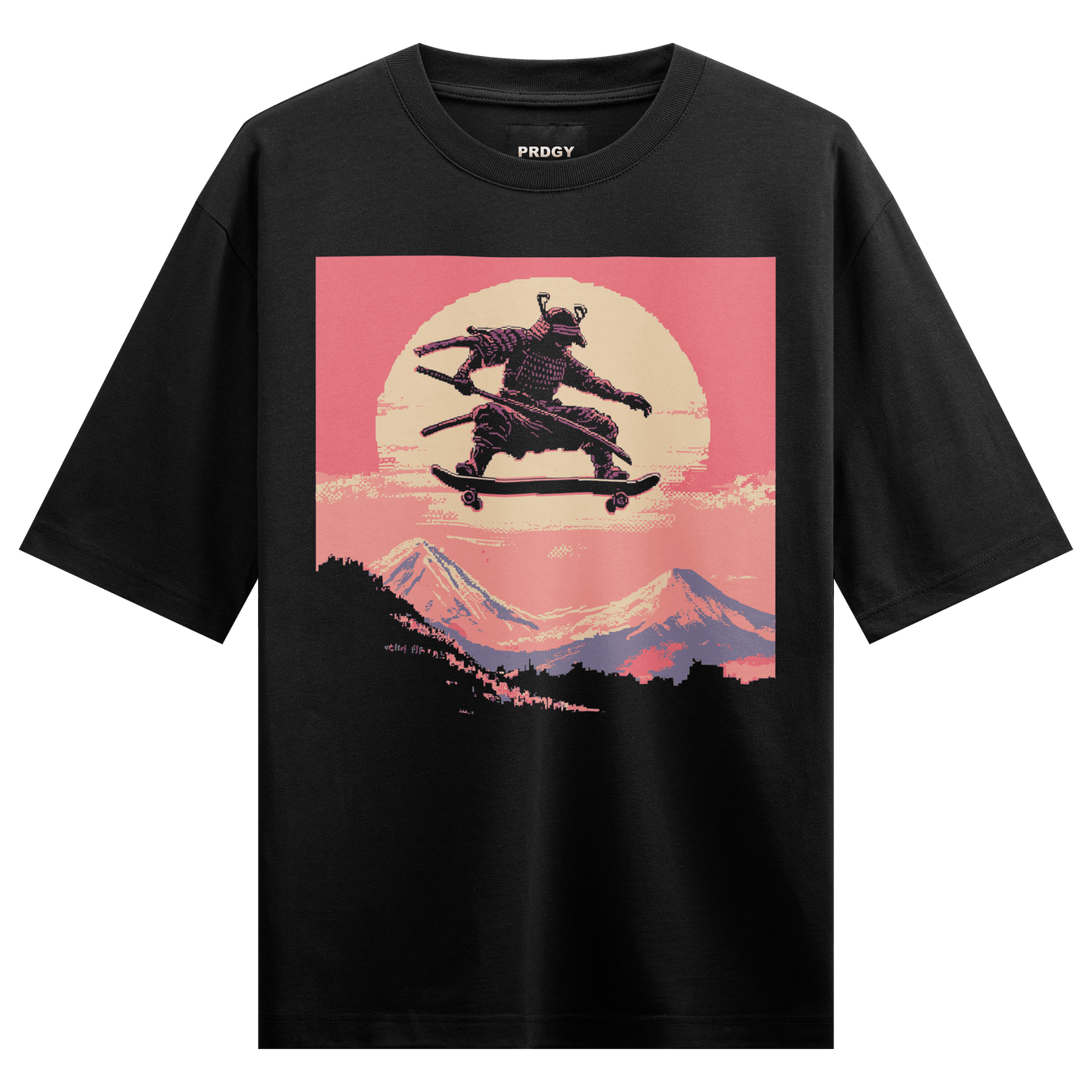 Samurai artwork on PRDGY oversized t-shirt