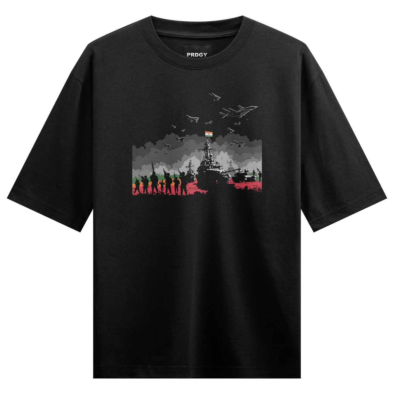 Indian Navy artwork on PRDGY oversized t-shirt