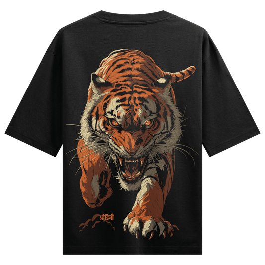 PRDGY TigerBaazi Back Print Oversized T-Shirt - PRDGY