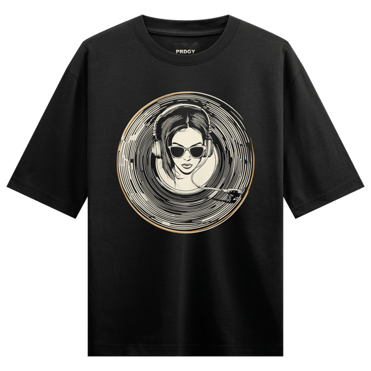 Prdgy Vinyl Gurl Front Oversized T-Shirt - PRDGY