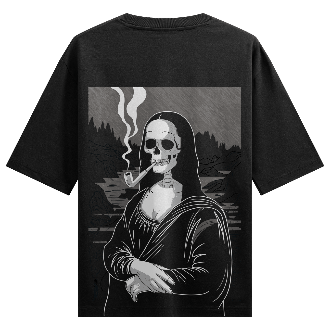 Mona Lisa artwork on PRDGY oversized t-shirt