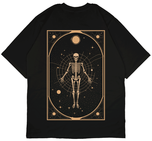 Spiritual Skeleton Back Print Oversized T-Shirt - PRDGY