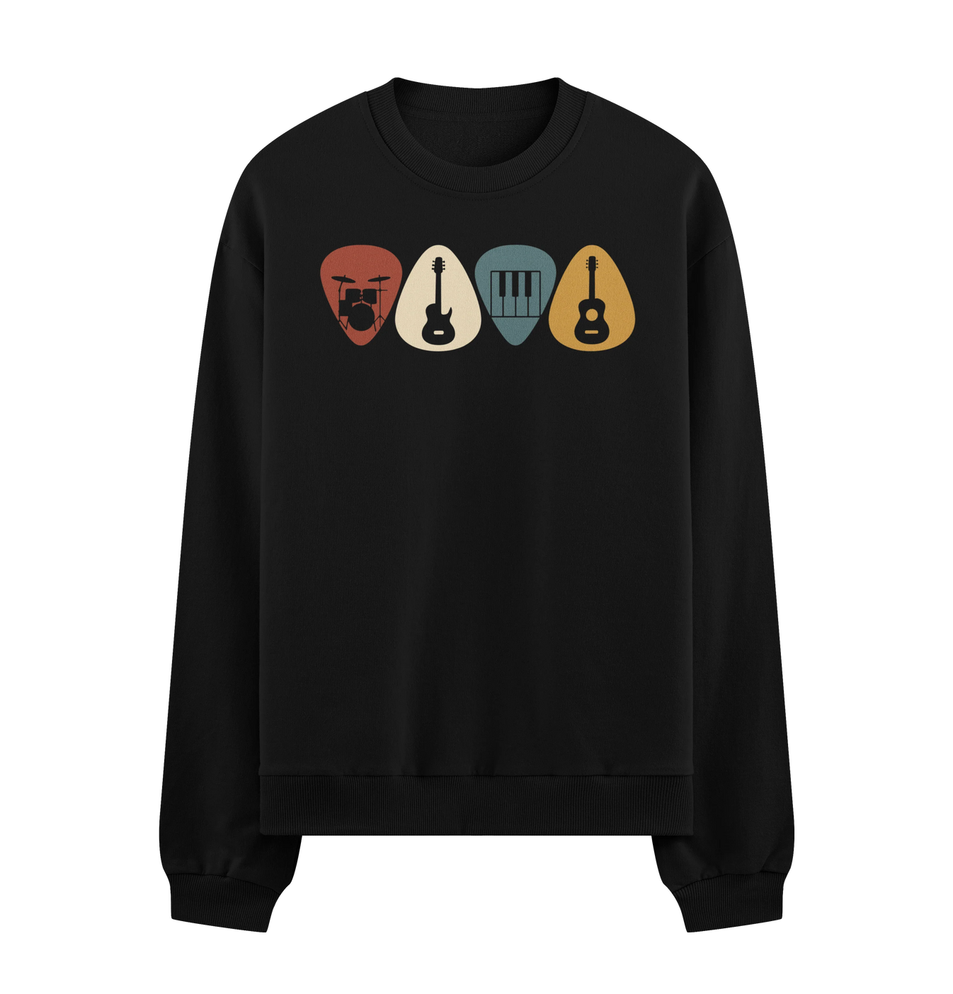 Musical Instruments artwork on PRDGY sweatshirt