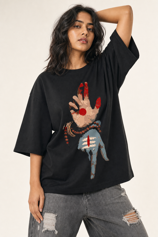 Nataraj Mudra Oversized T-Shirt