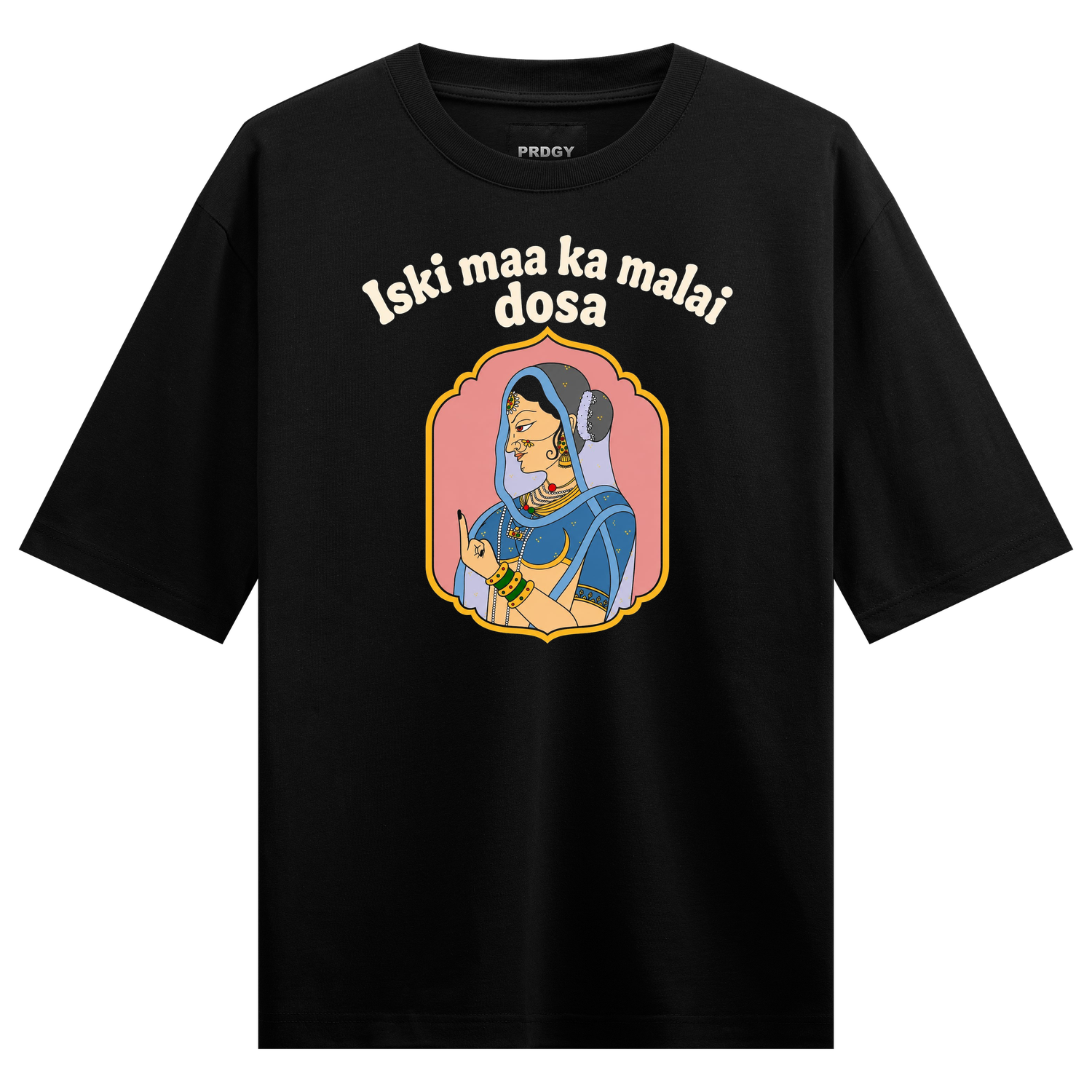 Dosa Diplomacy T-Shirt by PRDGY — vibrant illustration of a dosa with quirky elements, desi design