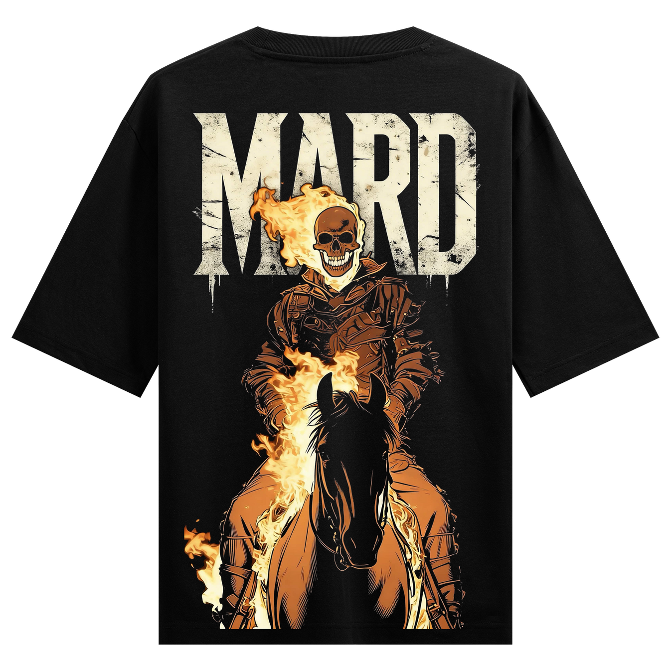 Mardaangi Oversized T-Shirt by PRDGY — dark and edgy skull design, dark aesthetic