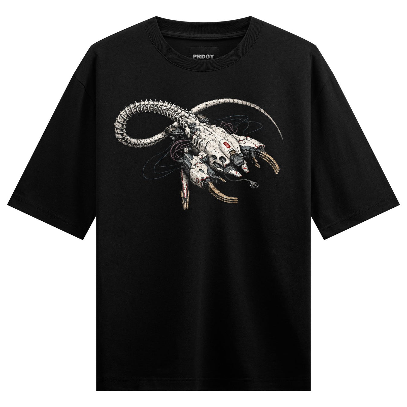 Cyber Goat artwork on PRDGY oversized t-shirt