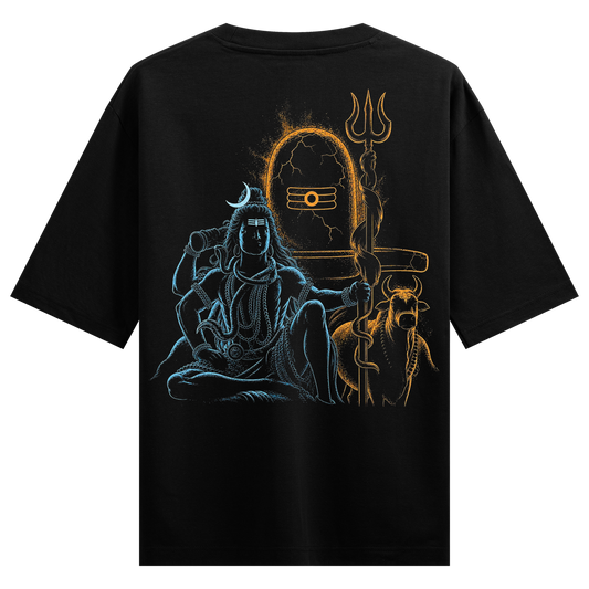 PRDGY Shiva $ Nandi Oversized T-shirt