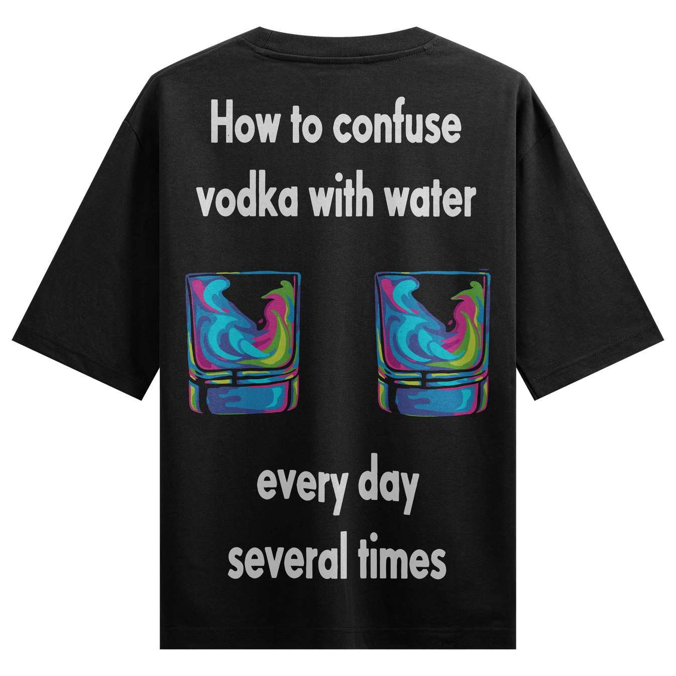 Alcohol Humor artwork on PRDGY oversized t-shirt