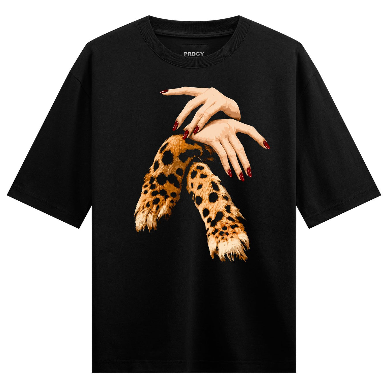 Purrfect Oversized T-Shirt by PRDGY — playful design celebrating urban life, into the wild design