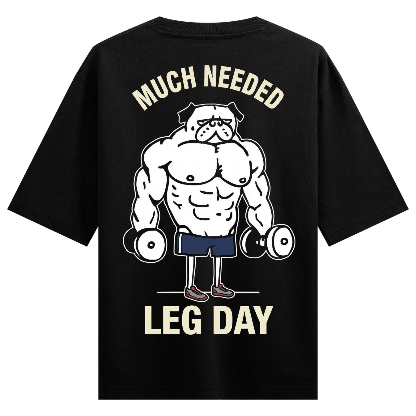 Upper Body Fraud Oversized T-Shirt by PRDGY — muscular bulldog graphic, humour design