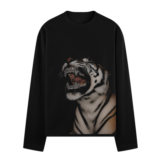 Roaring Beast Full Sleeve T-Shirt by PRDGY — a fierce graphic of a roaring beast, streetwear design.