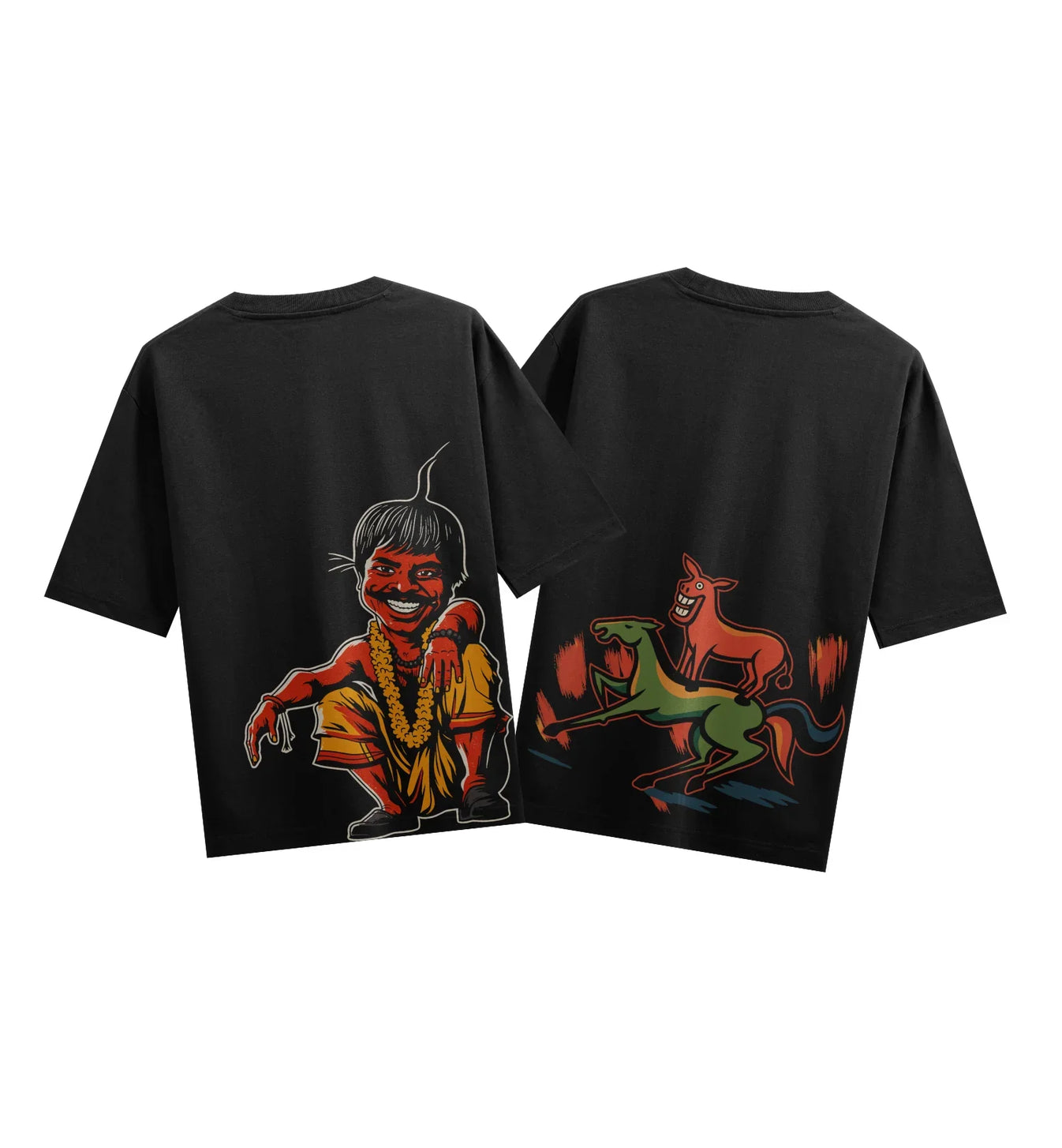 Indian Folklore Character artwork on PRDGY oversized t-shirt