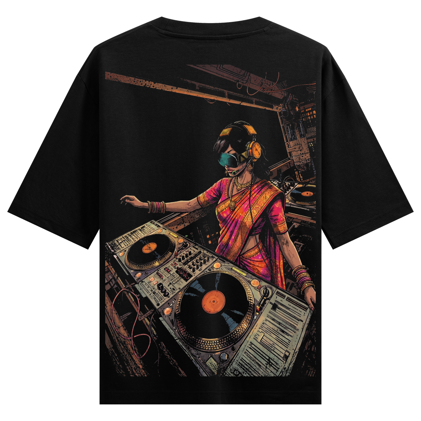 DJ artwork on PRDGY oversized t-shirt