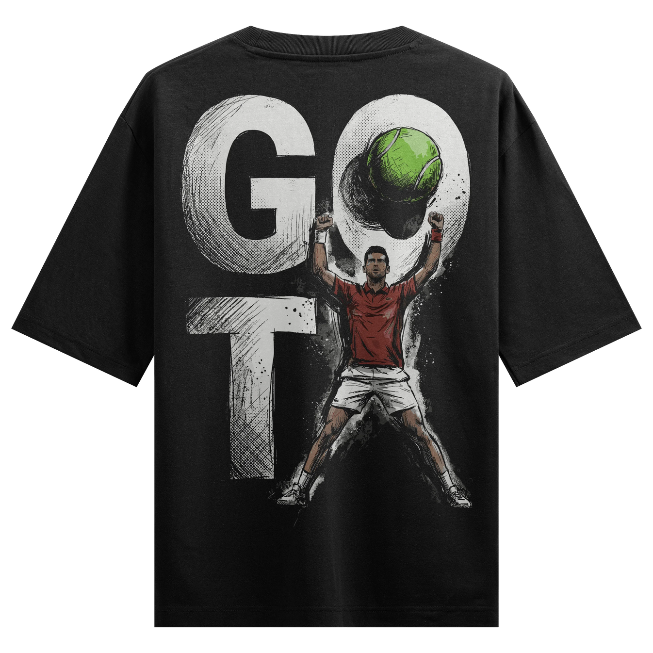 Novak Djokovic artwork on PRDGY oversized t-shirt