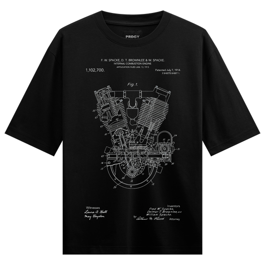 PRDGY Engine Blueprint Oversized T-shirt