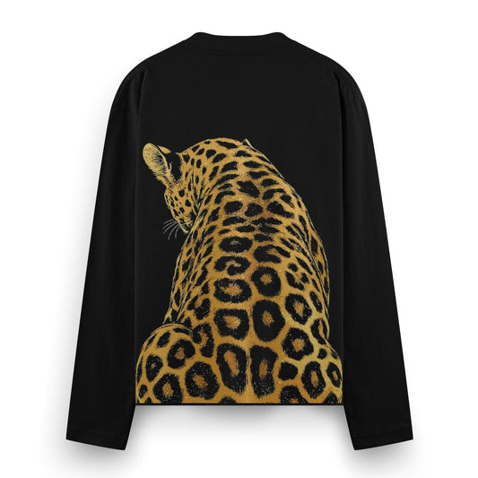 Golden Prowl Full Sleeve T-Shirt by PRDGY — detailed illustration of a leopard's back and head, animal design