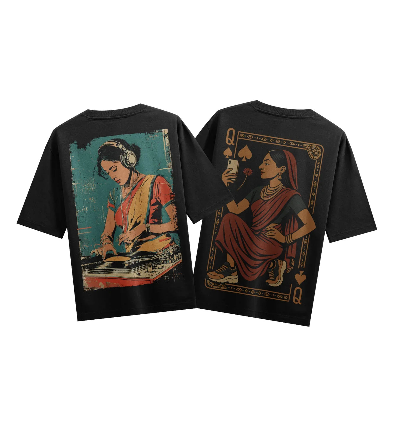 Indian DJ artwork on PRDGY oversized t-shirt