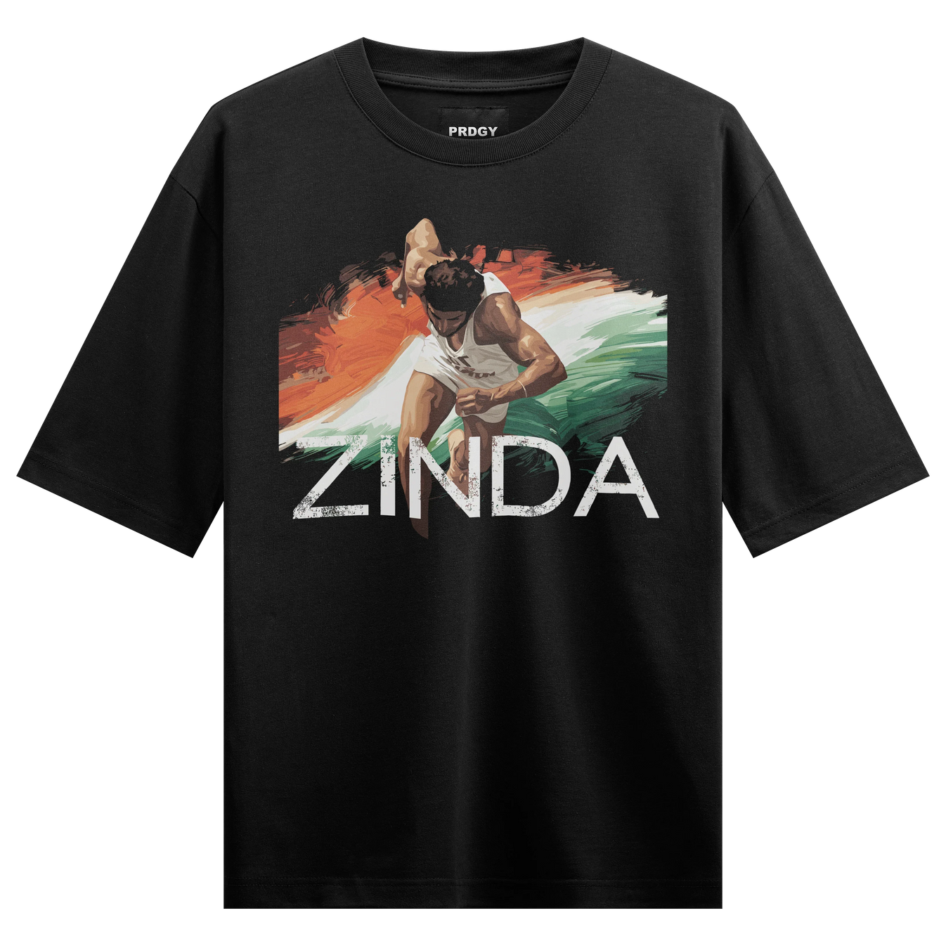Indian Runner artwork on PRDGY oversized t-shirt