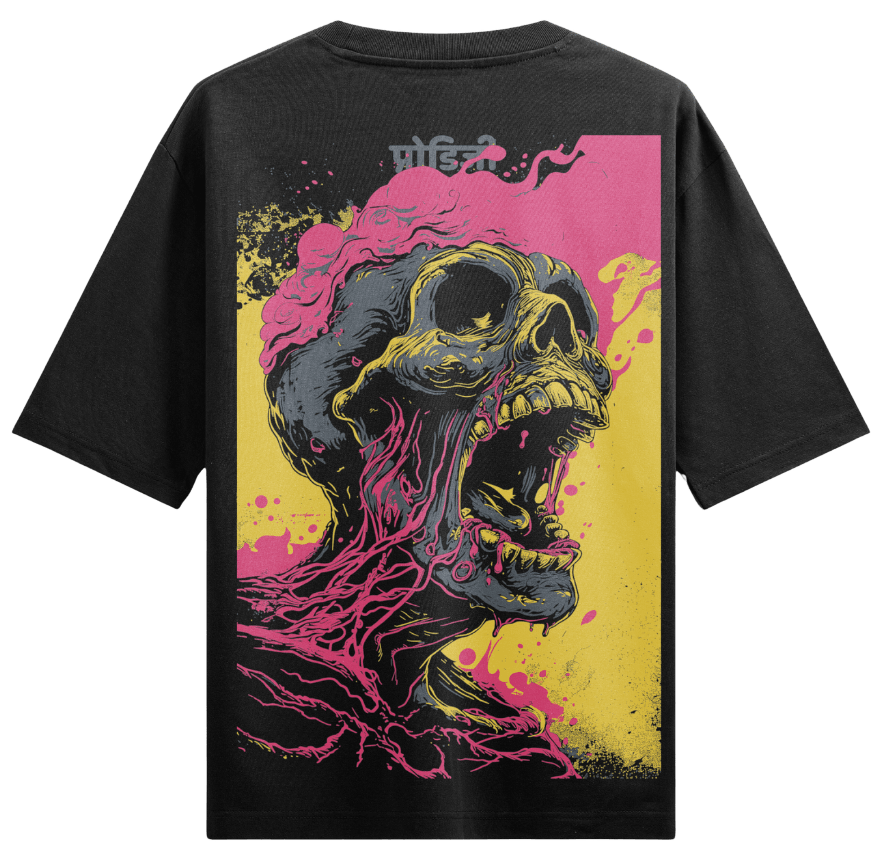 Zombie artwork on PRDGY oversized t-shirt