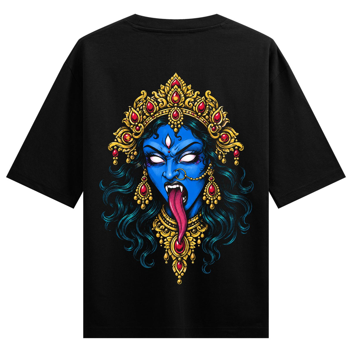 Kali shaktishali — back-view black T-shirt design mockup