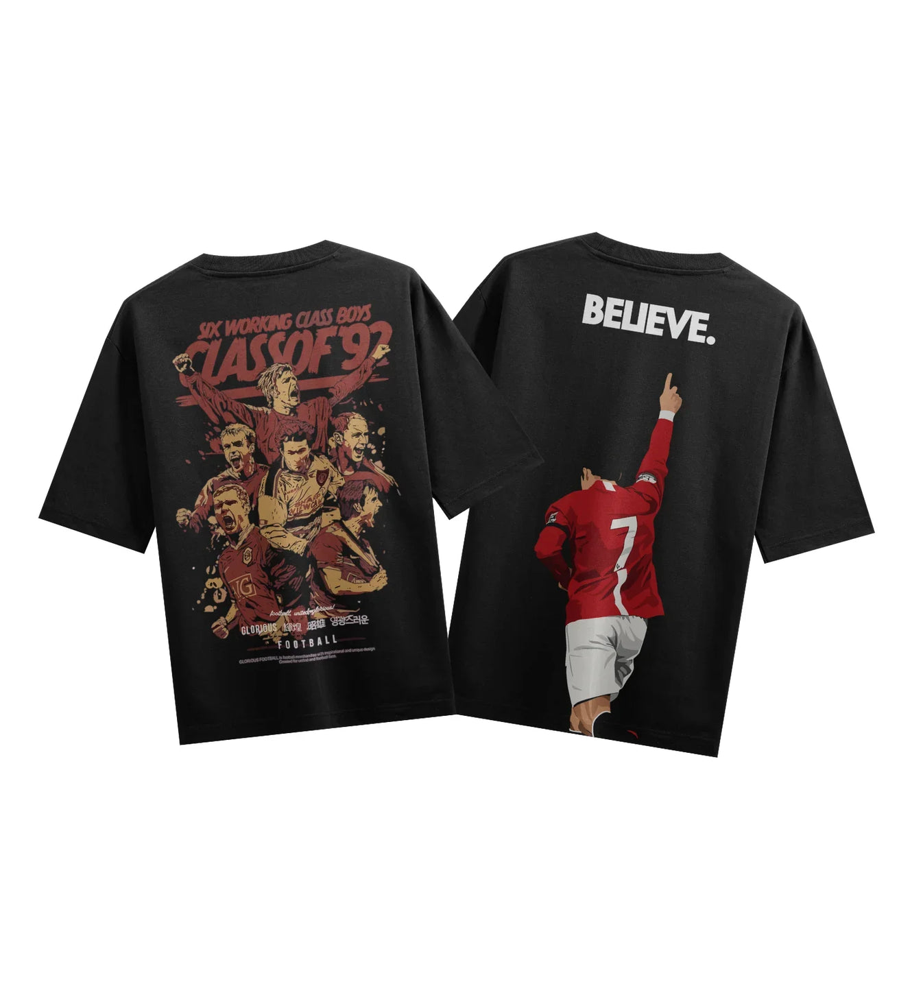 Football artwork on PRDGY oversized t-shirt