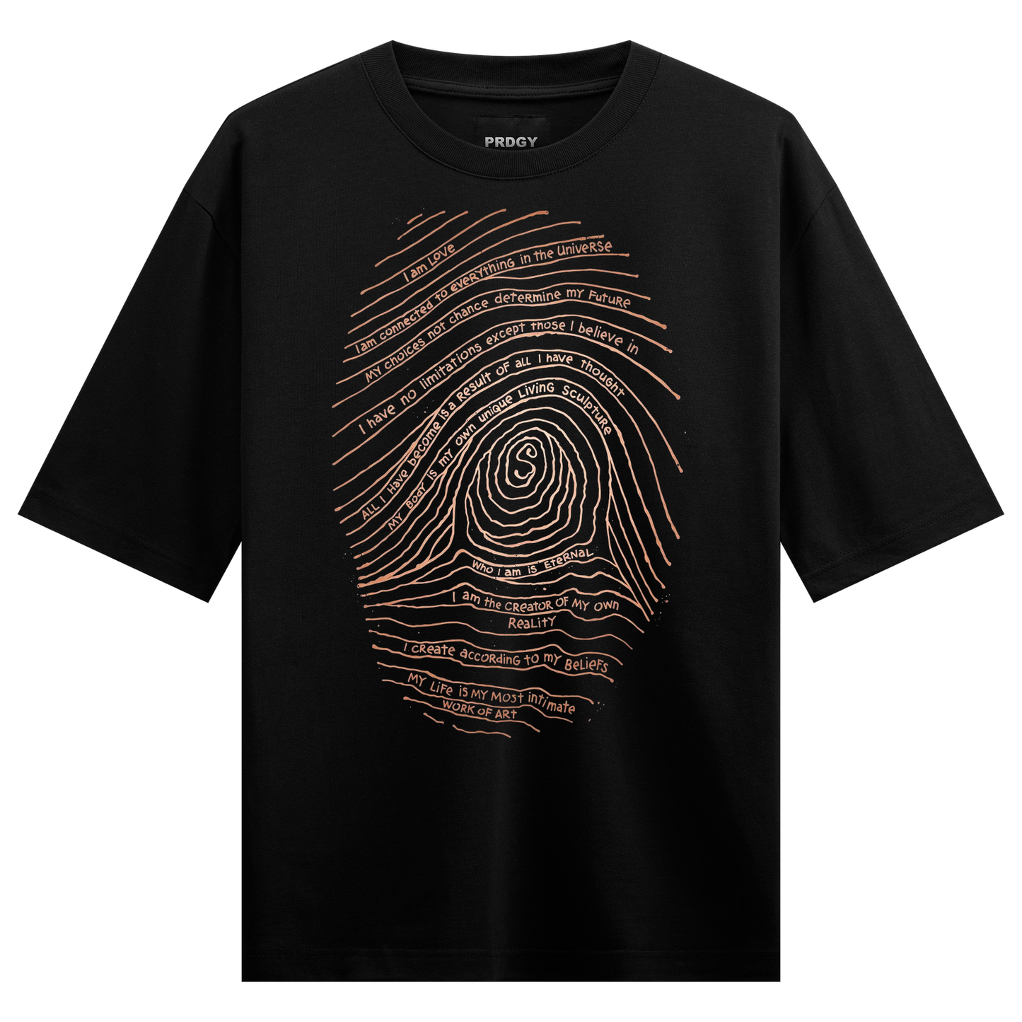 PRDGY Fingerprint Affirmations Oversized T-shirt