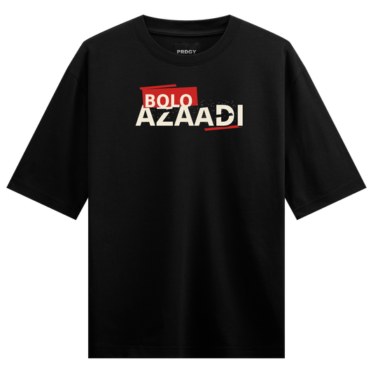 Freedom Of Speech Oversized T-Shirt by PRDGY — bold white typography with red accent, statement design