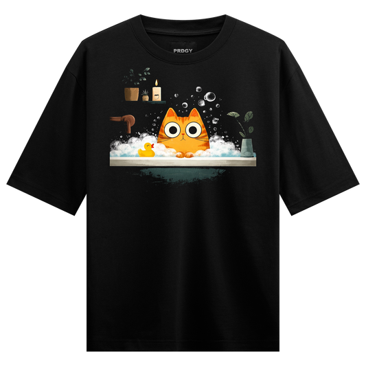 PRDGY Bath Time Kitty Oversized T-shirt
