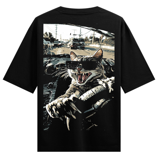 PRDGY cuttingbaaj Cat Oversized T-shirt