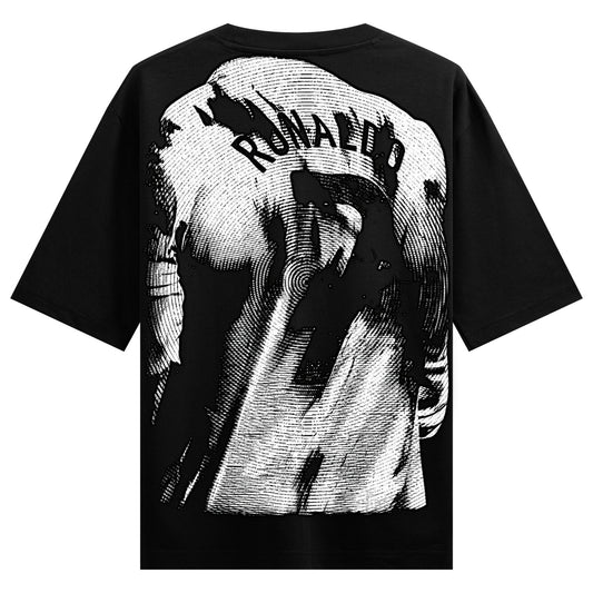 sports cap artwork on PRDGY oversized t-shirt
