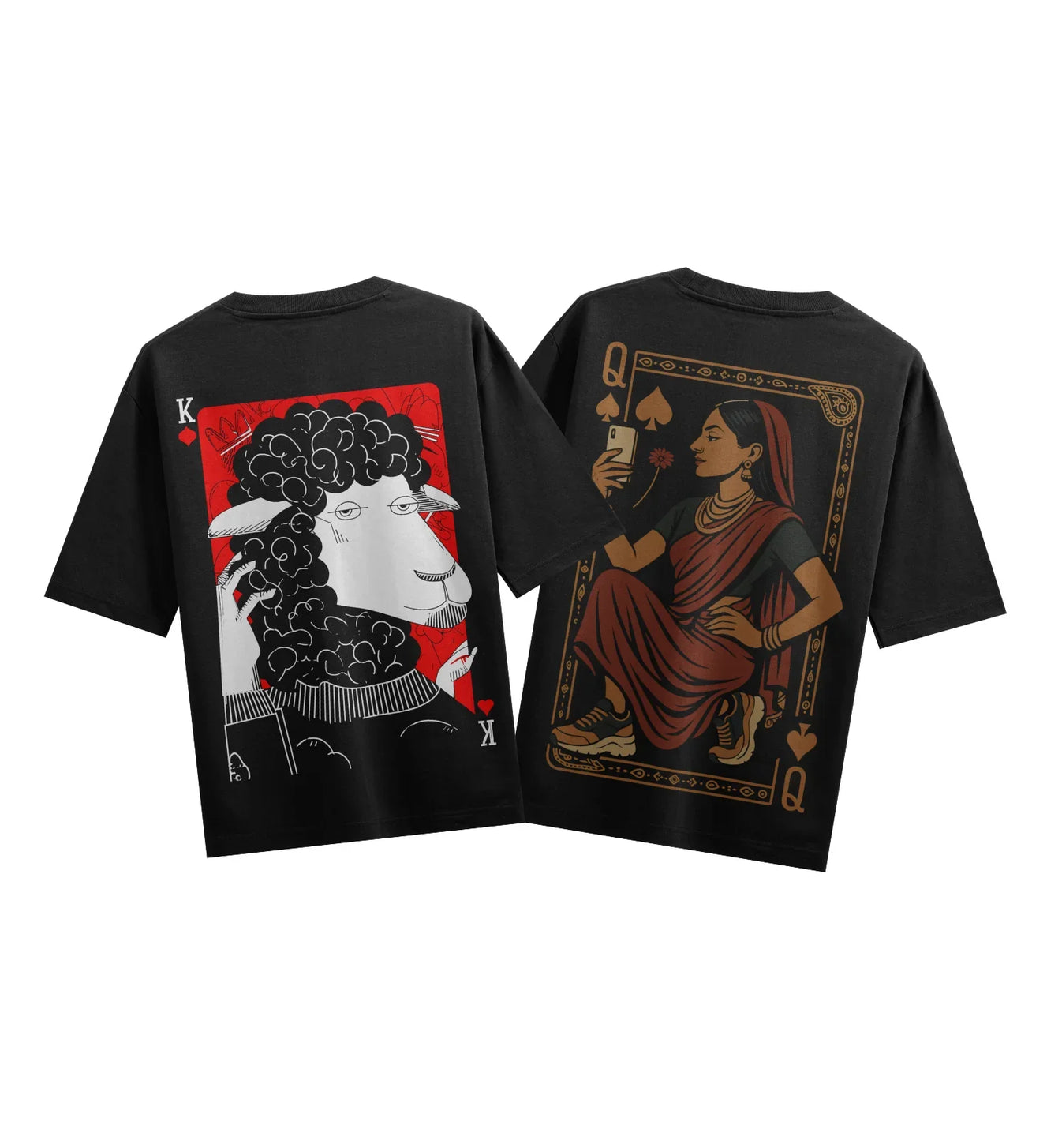 Playing Cards artwork on PRDGY oversized t-shirt