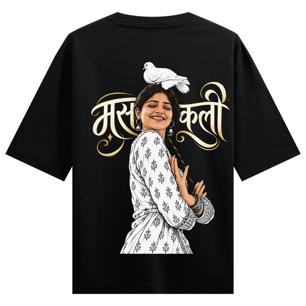 masakali — back-view black T-shirt design mockup