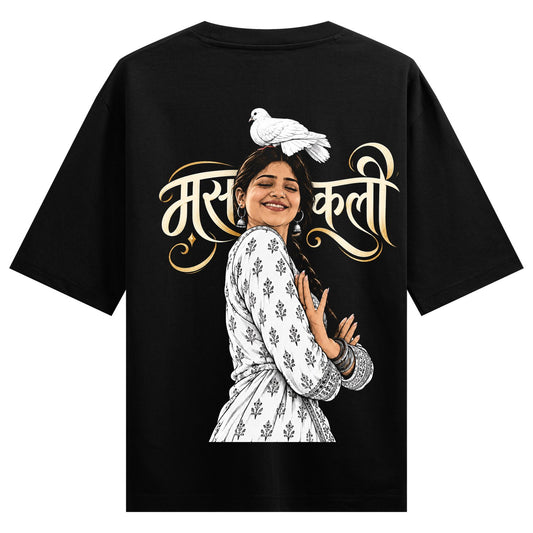 masakali — back-view black T-shirt design mockup