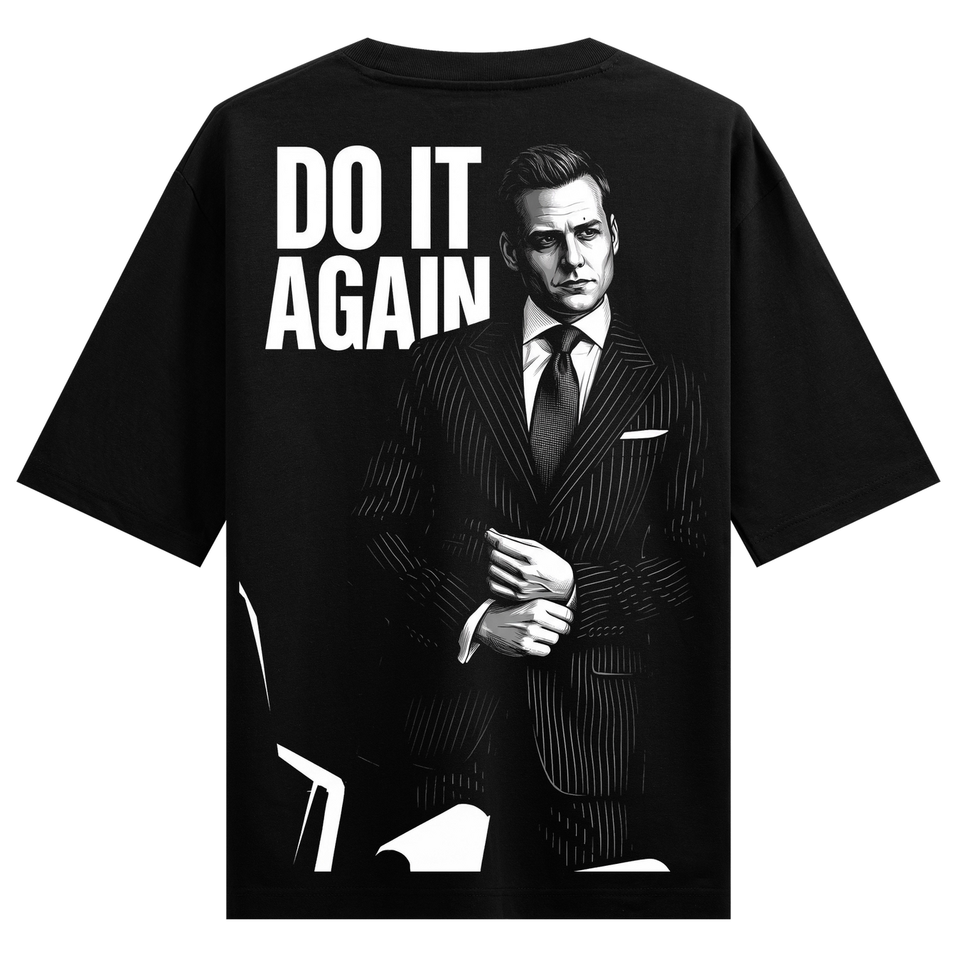 Inspector Oversized T-Shirt by PRDGY — bold motivational graphic with sharp suit styling, streetwear design