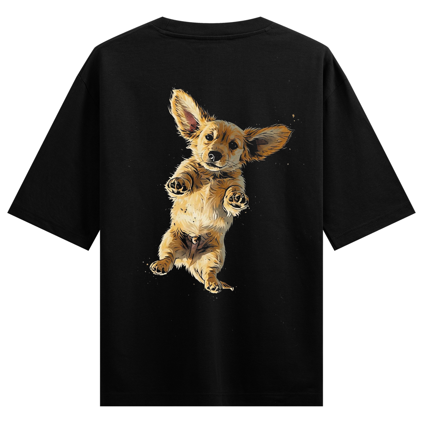 Seedhe Jhappi T-Shirt by PRDGY — playful light brown puppy with floppy ears, dog art design