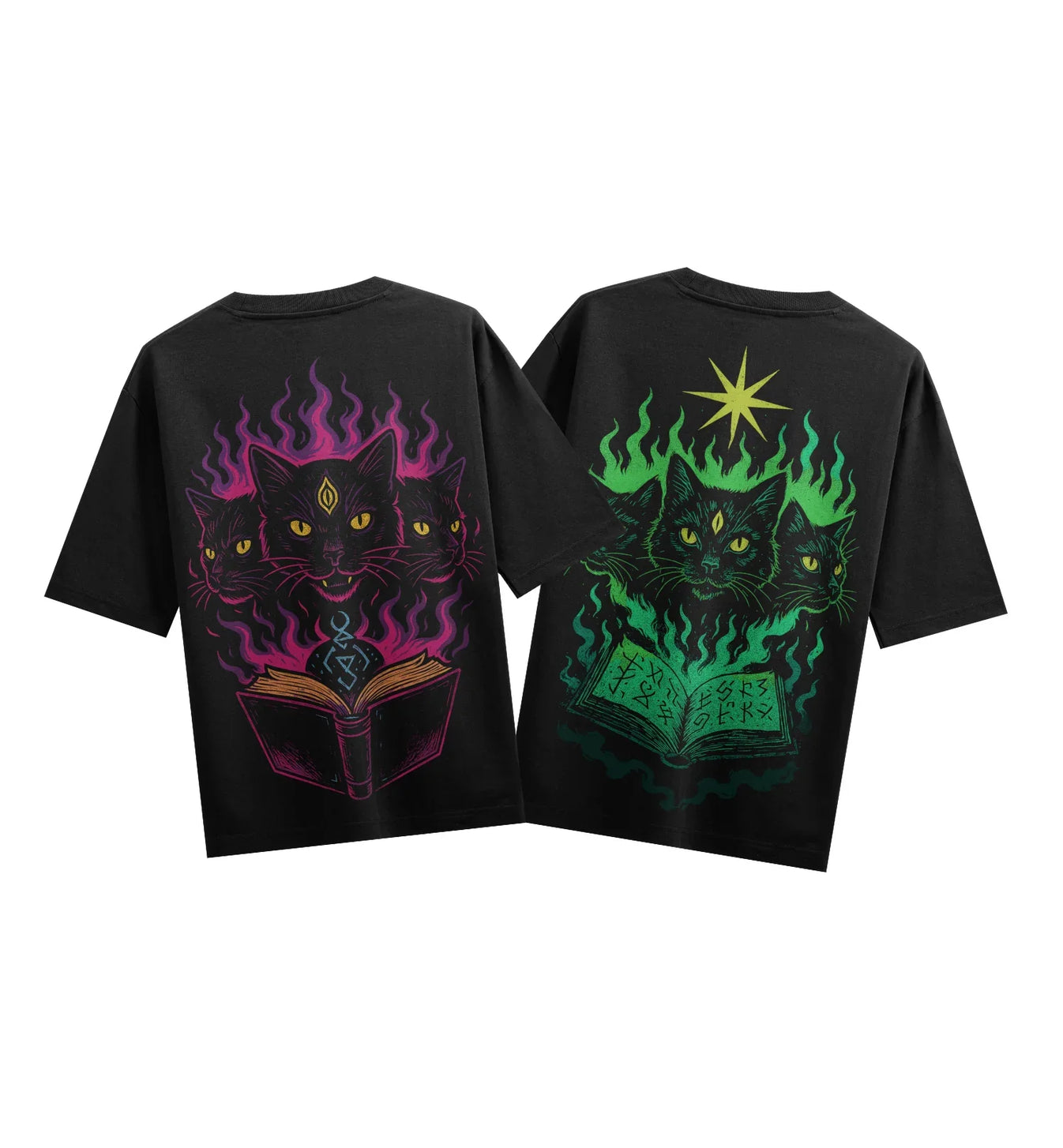 Black Cat artwork on PRDGY oversized t-shirt