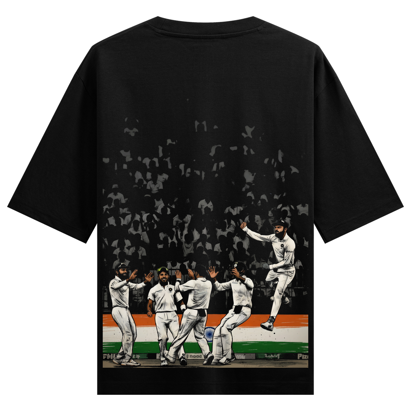 Victory Celebration Oversized T-Shirt by PRDGY — design capturing cricket team pride and excitement, cricket design