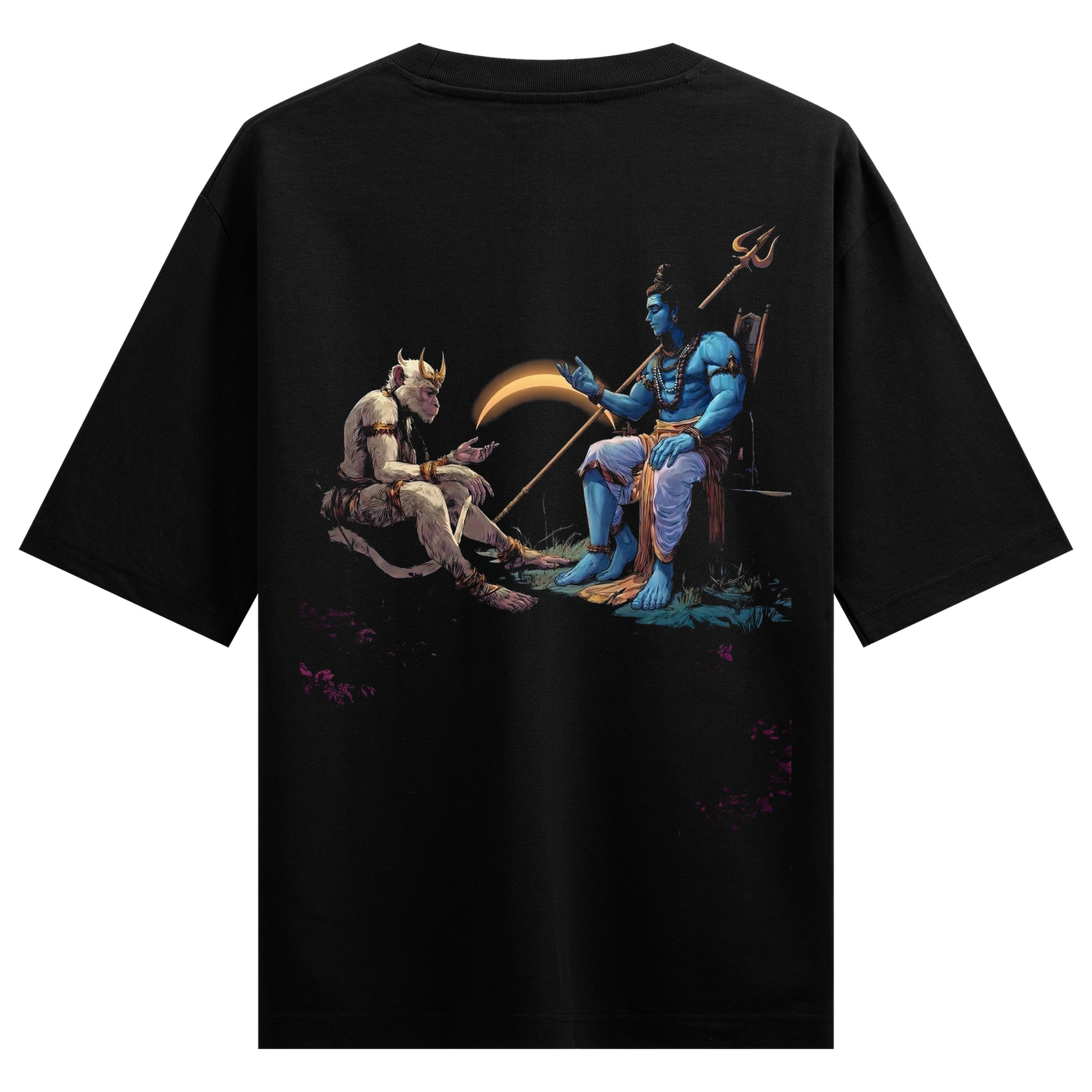 Shiv Samvaad Oversized T-Shirt by PRDGY — bold Shiva graphic blending spirituality and streetwear, spiritual design