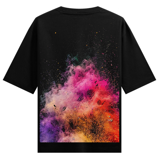 PRDGY Cosmic Holi Burst Oversized T-shirt