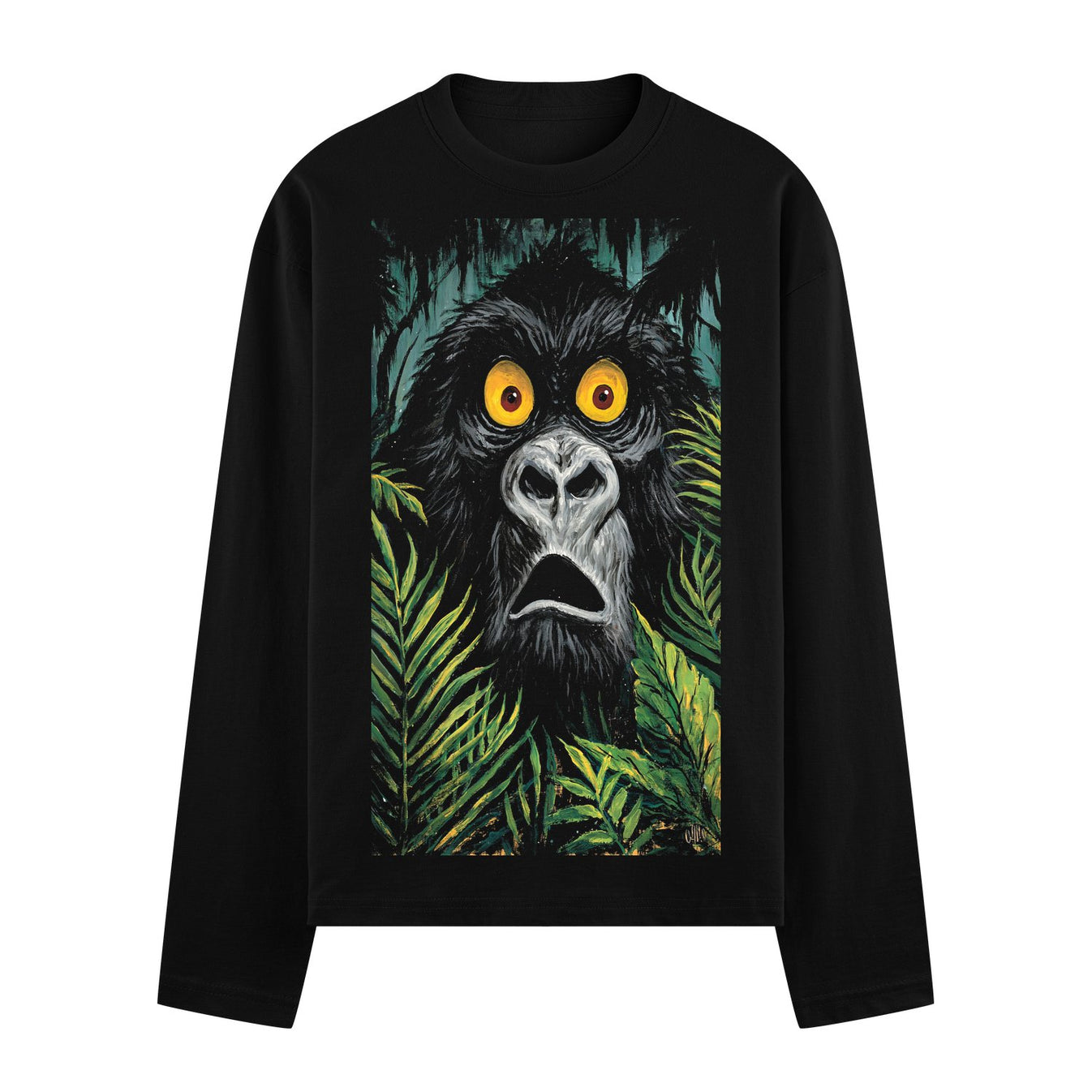 Jungle Terror Full Sleeve T-Shirt by PRDGY — startled gorilla graphic, animal design