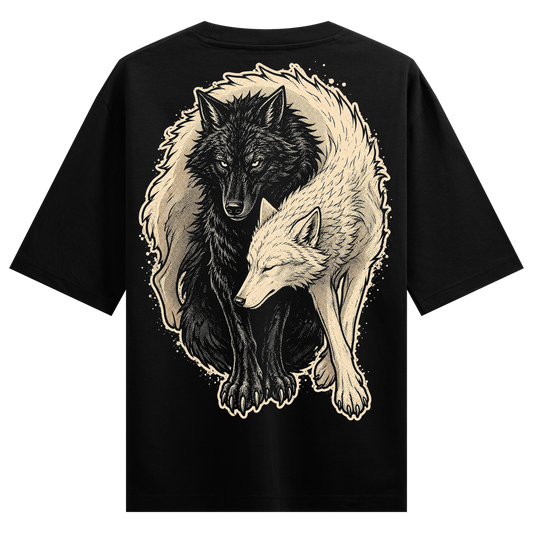 PRDGY Wolf Duo Oversized T-shirt