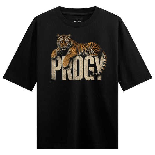 Tiger Roar artwork on PRDGY oversized t-shirt
