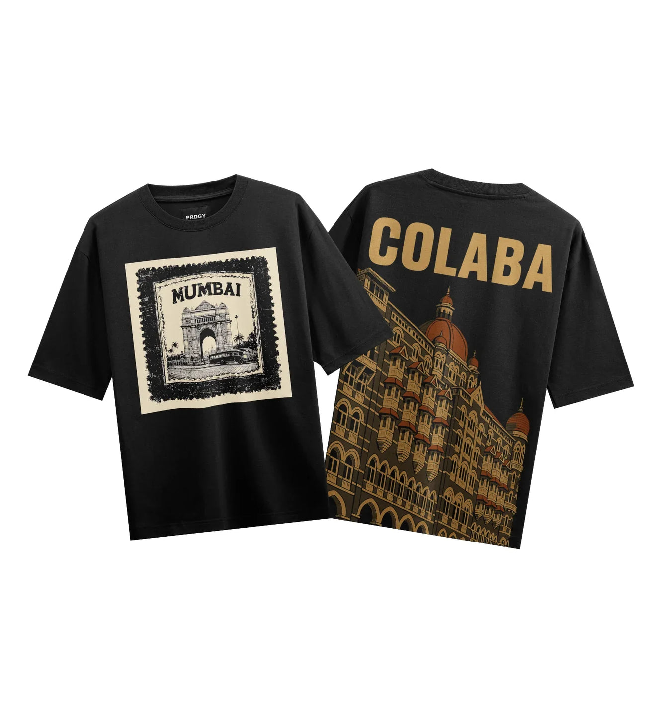 MUMBAI COLABA artwork on PRDGY oversized t-shirt
