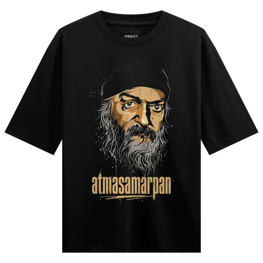A black t-shirt features a detailed illustration of a man s face with a long beard wearing a beret against a dark backgrou...