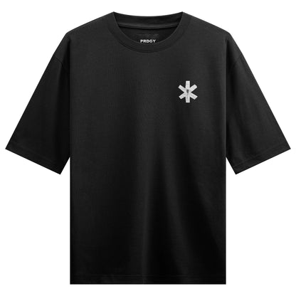 Shaktishali — exact front-view black T-shirt mockup