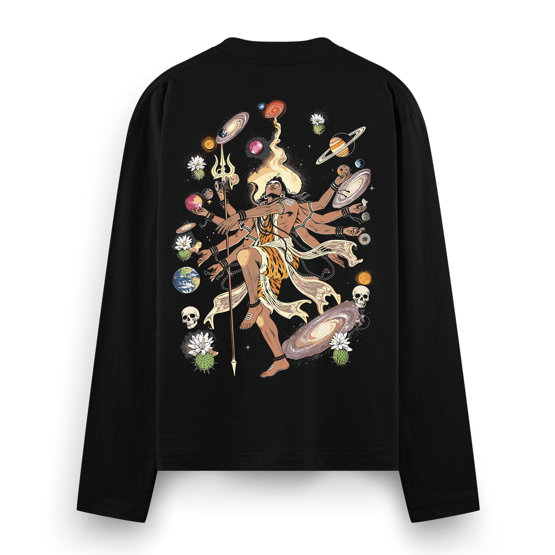 Multiverse Shiva Full Sleeve T-Shirt by PRDGY — cosmic artwork featuring Lord Shiva, Mahadev design