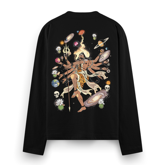 Multiverse Shiva Full Sleeve T-Shirt by PRDGY — cosmic artwork featuring Lord Shiva, Mahadev design