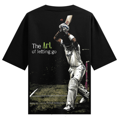 Chodh De Oversized T-Shirt by PRDGY — dynamic art of a cricket player in action, cricket design